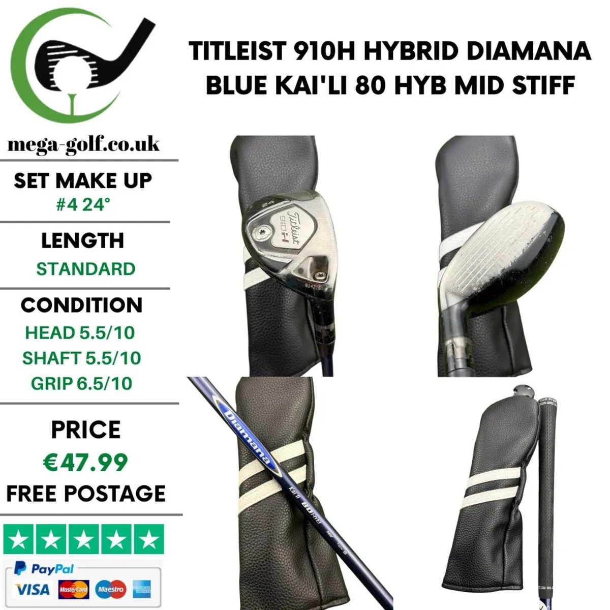 Titleist 910H Hybrid / #4 24° / Stiff - Image 1