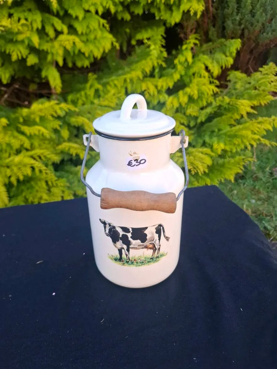 Enamel cow milk churn