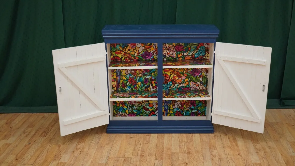 Navy & Cream Cottage Cupboard - Image 3