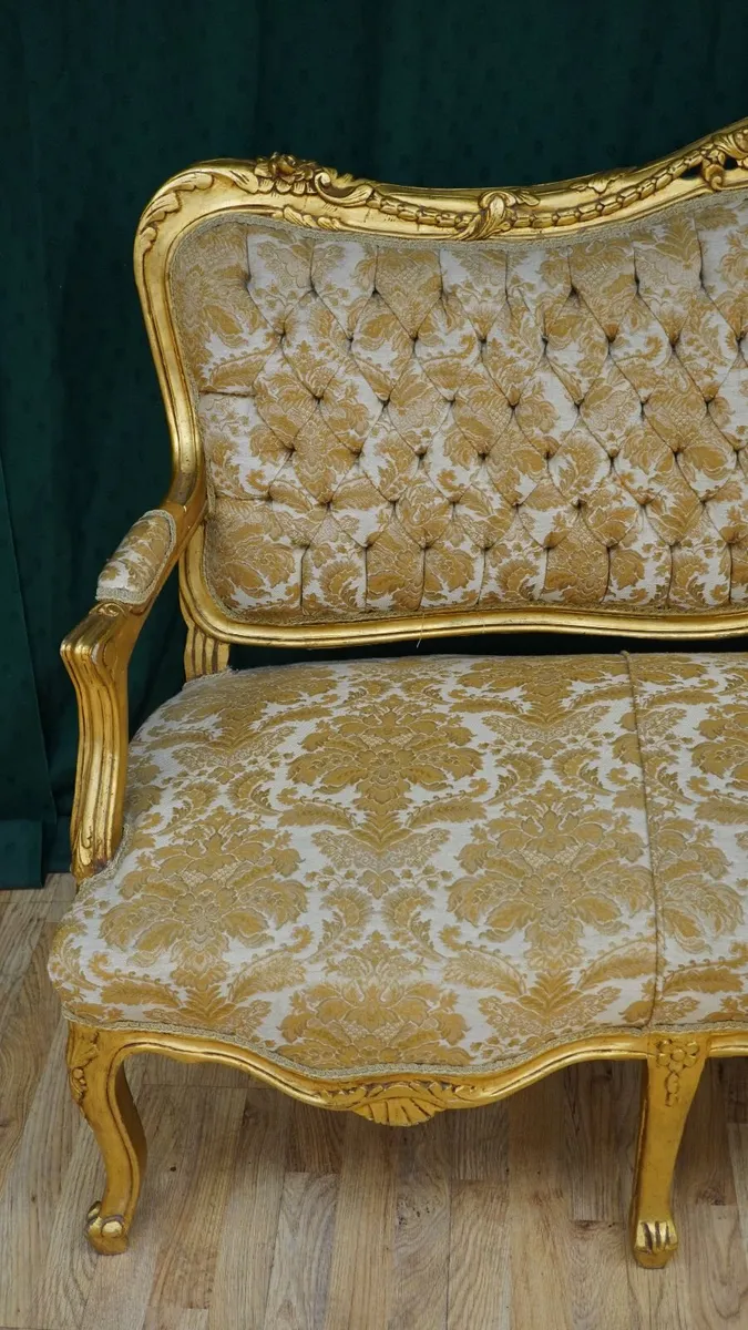 Gilded Rococo Settee - Image 3