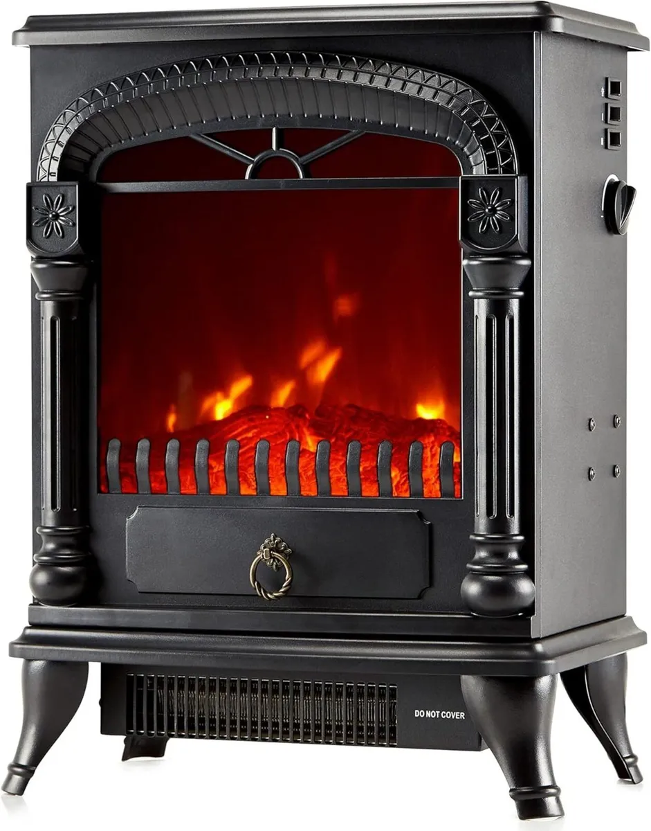 Electric Fireplace Stove Heater with Log Wood - Image 1