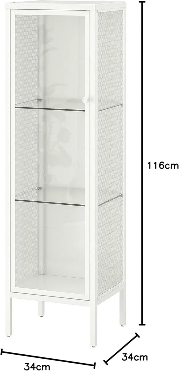 BAGGEBO Cabinet with Glass Doors 34x30x116 cm - Image 3