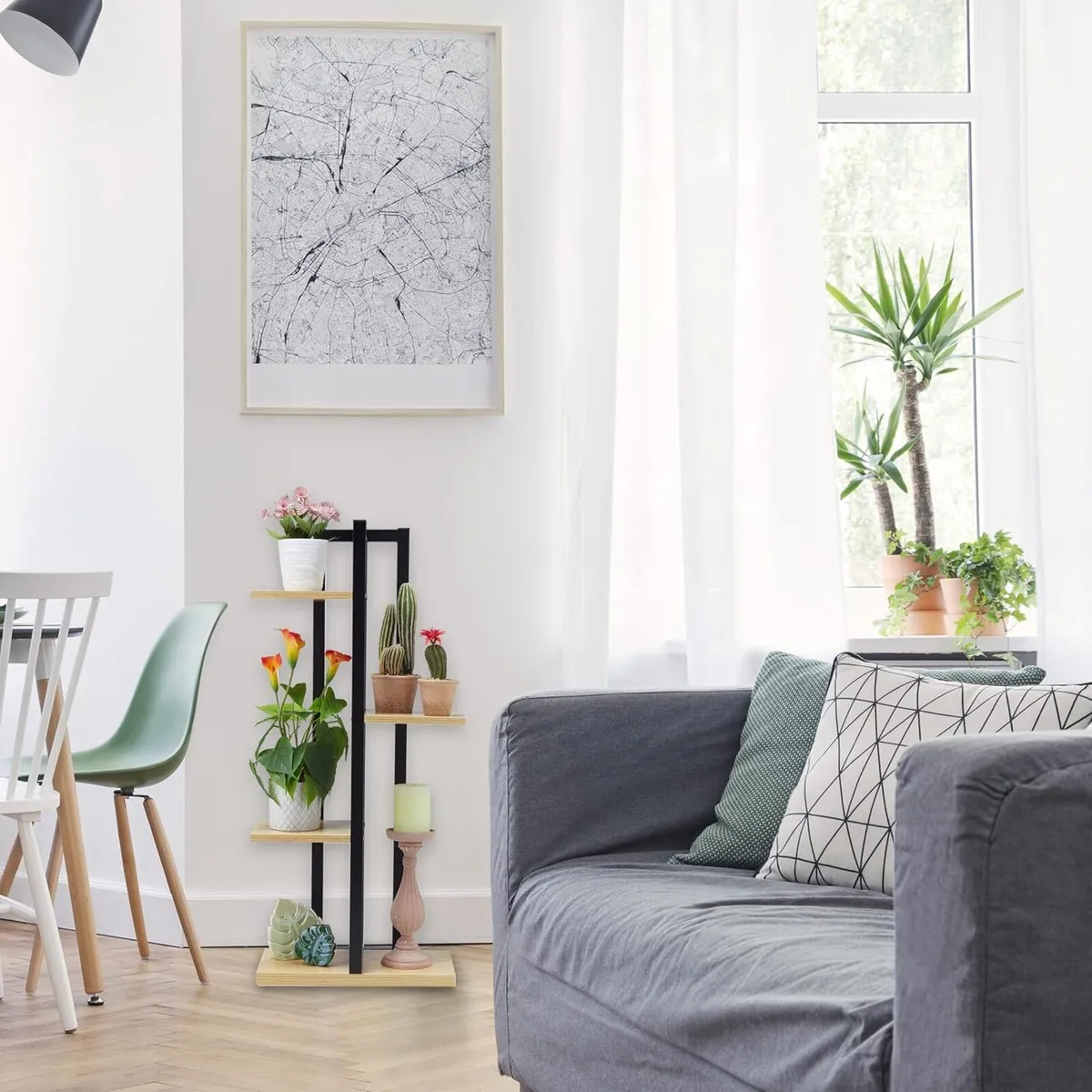 Metal Flower Stand 4-Tier Indoor Pot Shelf Ladder - Image 2