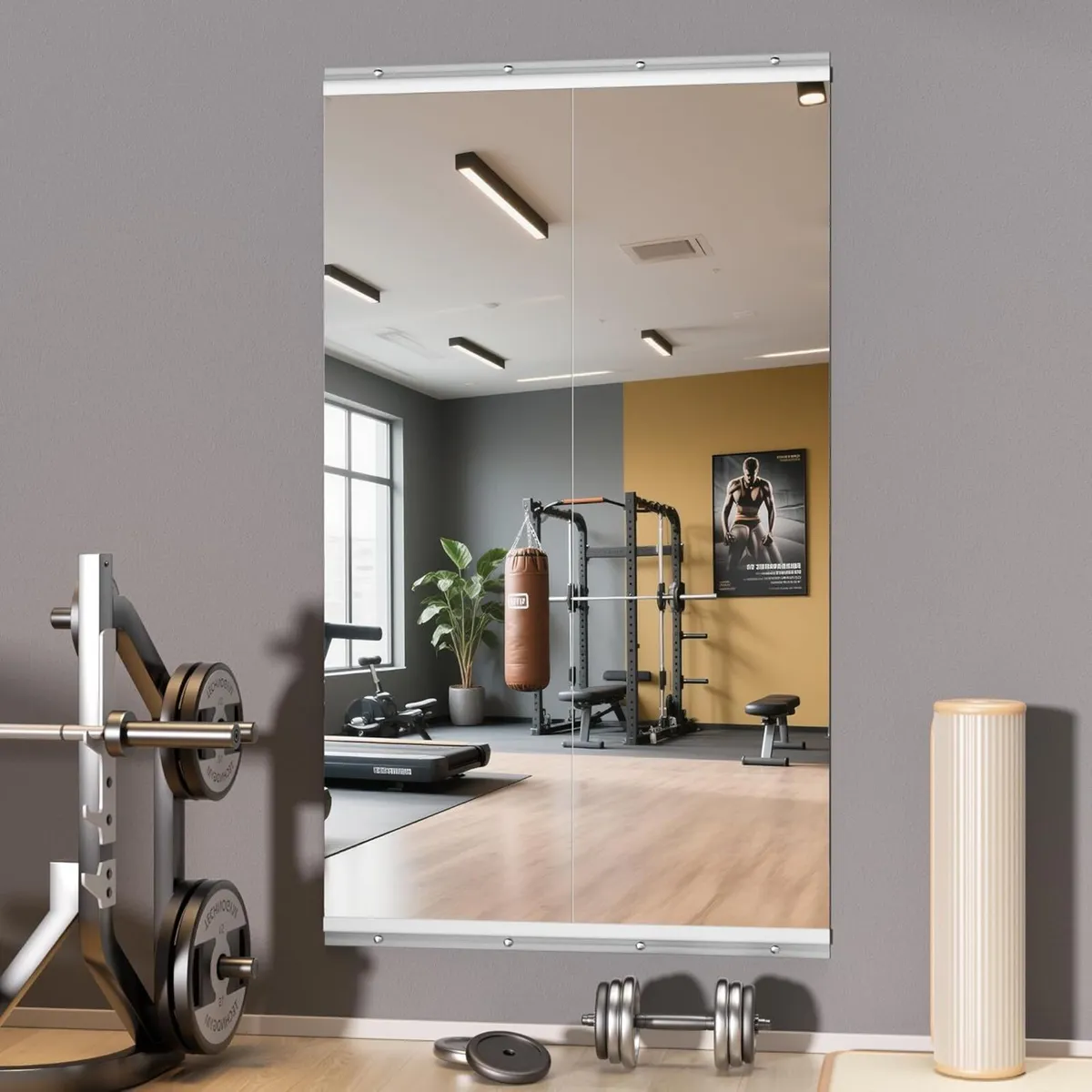 Home Gym Mirrors 140x42cm -2 PCS Large Full Body - Image 1