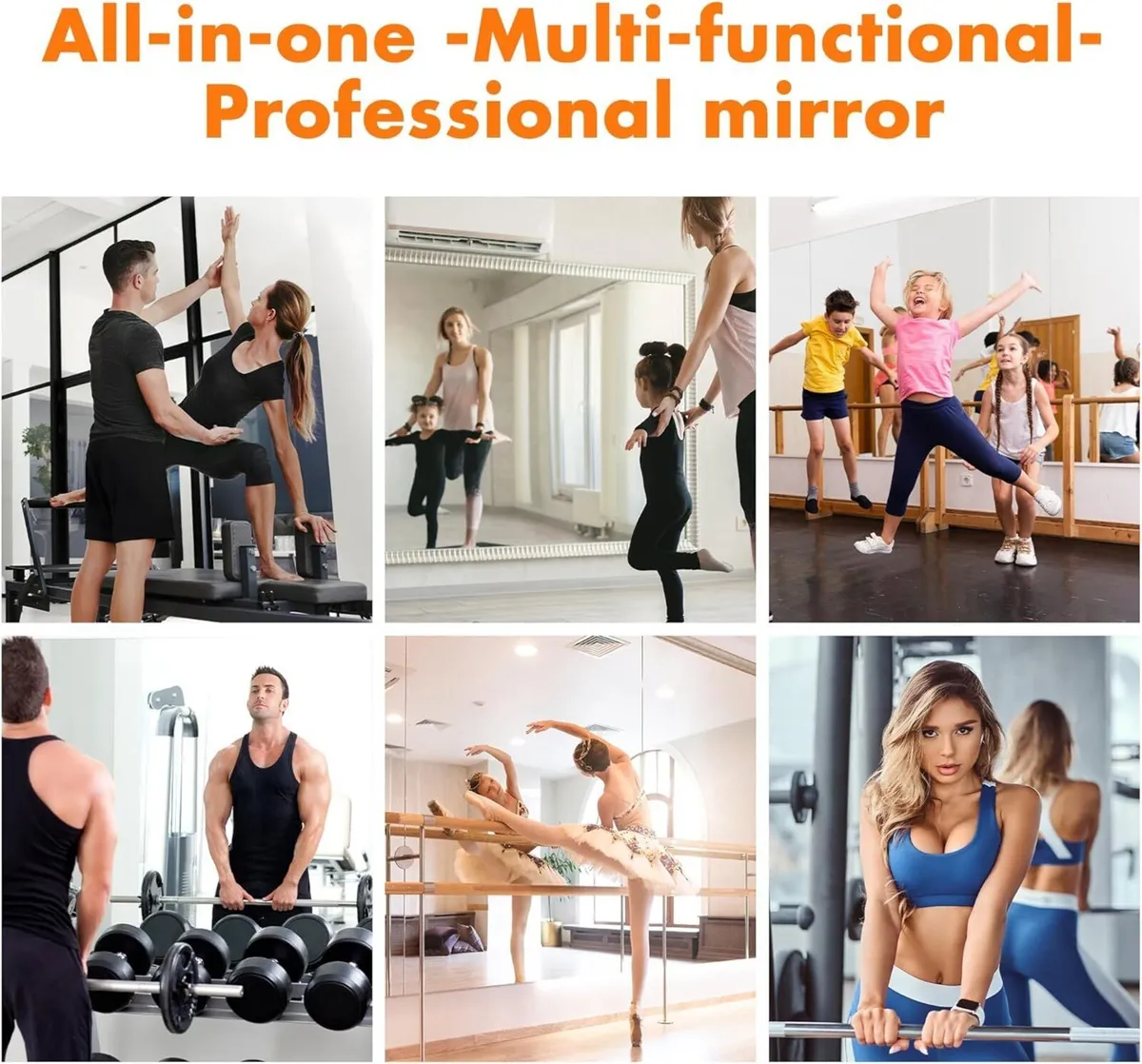 Home Gym Mirrors 140x42cm -2 PCS Large Full Body - Image 4