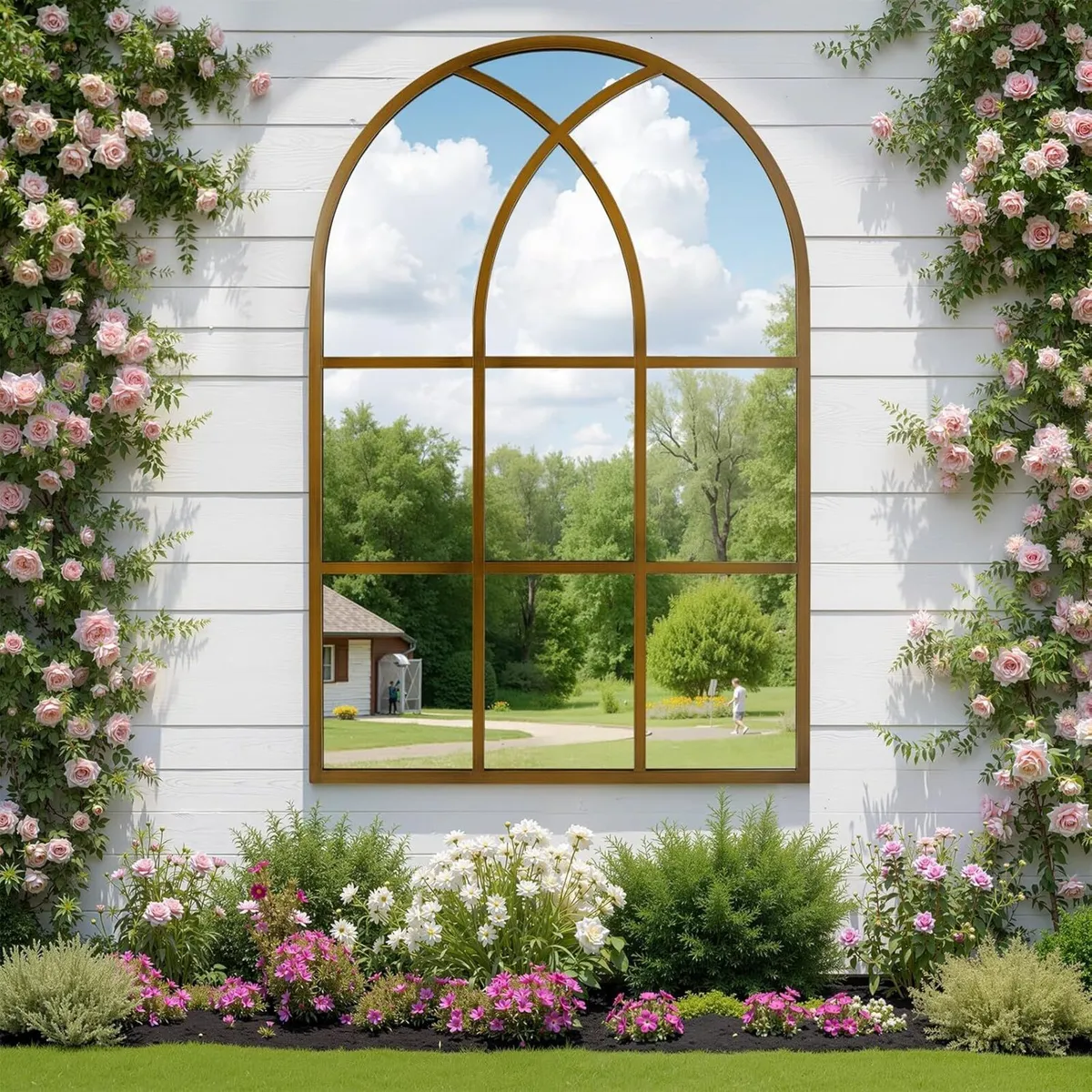 Arched Window Mirror 75x100 cm Wall Mirrors for - Image 1