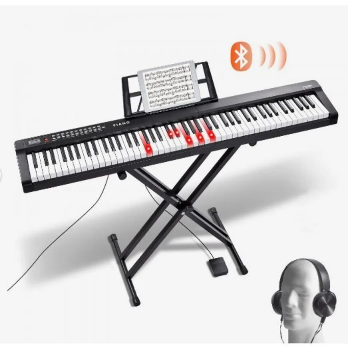 88 Key Digital Piano Keyboard, Semi Weighted - Image 1