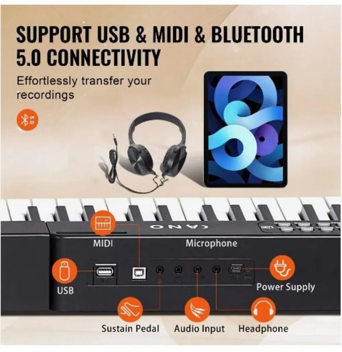 88 Key Digital Piano Keyboard, Semi Weighted - Image 4