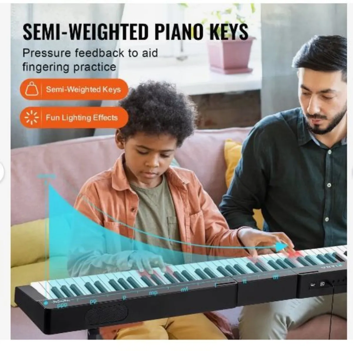88 Key Digital Piano Keyboard, Semi Weighted - Image 3