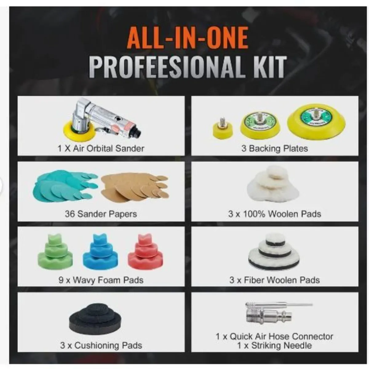 Mini Air Sander, 2.5/5.1/7.6 cm Random - Image 2