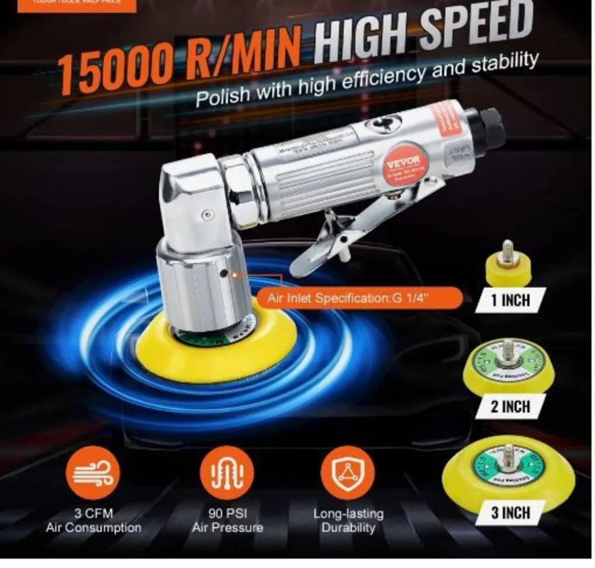 Mini Air Sander, 2.5/5.1/7.6 cm Random - Image 3