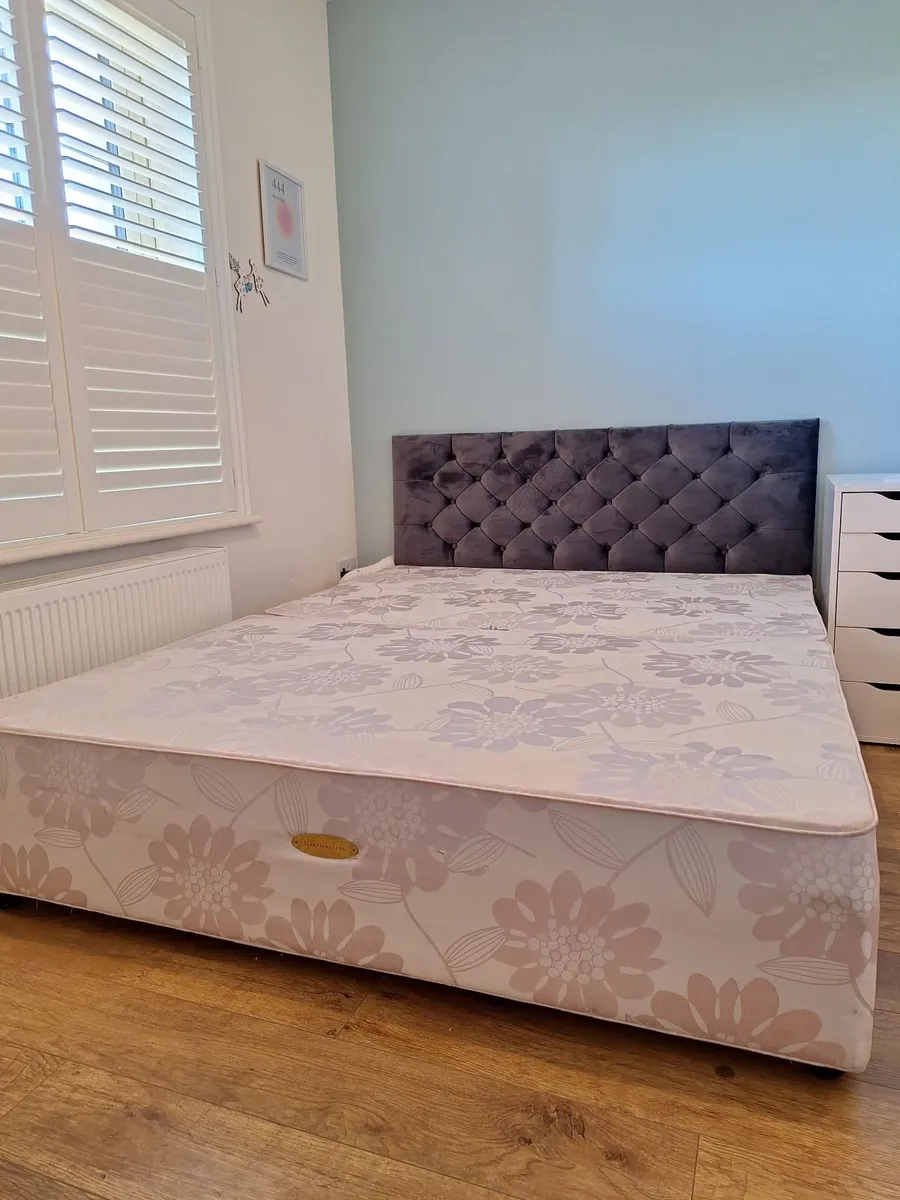 King Size Bed Base and Headboard - Image 1