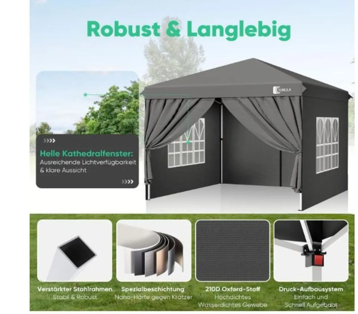 Gazebo 3 x 3 Waterproof Stable Winterproof - Image 4