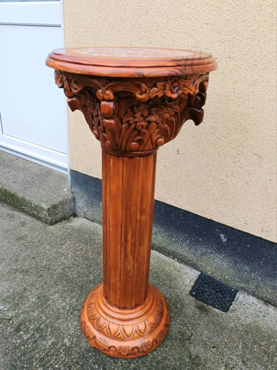 Vintage Corinthian Column Pedestal Stand - Image 2