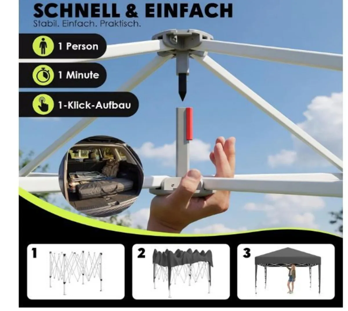 Gazebo 3 x 3 m Waterproof - Image 3