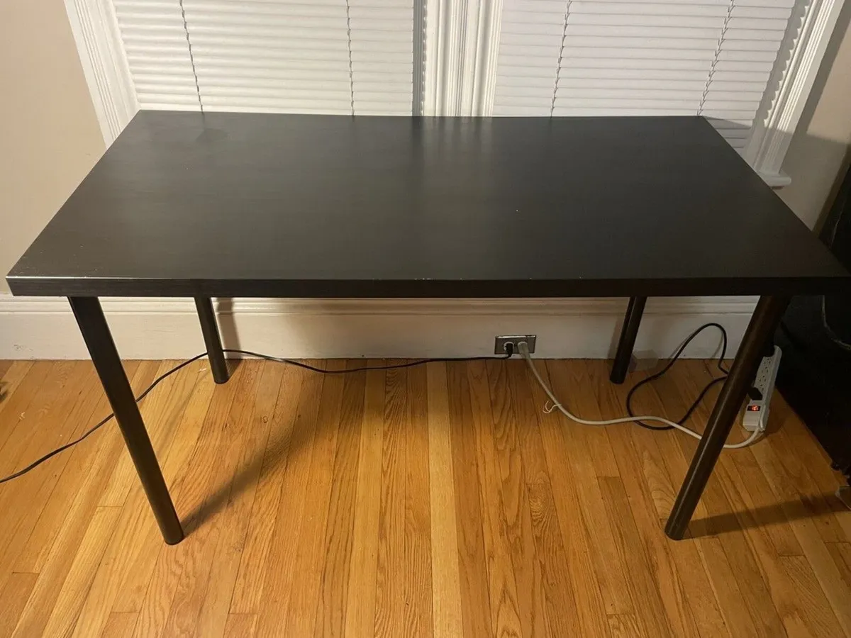 table black solid wood kitchen office homework - Image 1