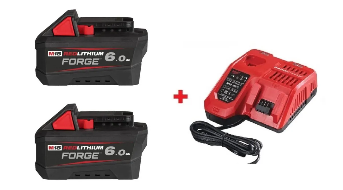 Milwaukee 6Ah Forge Batteries + Fast Charger - Image 2
