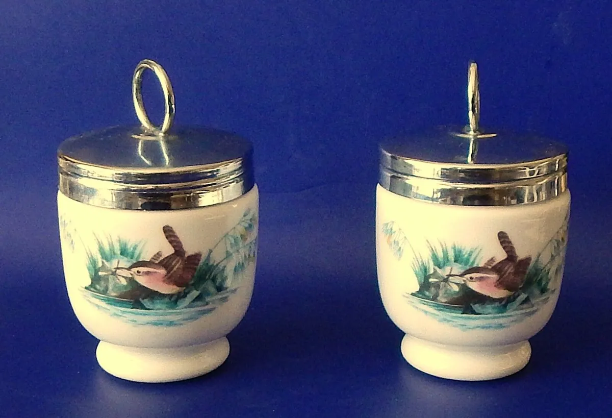 2 Vintage Royal Worcester Porcelain Egg Coddlers - Image 2