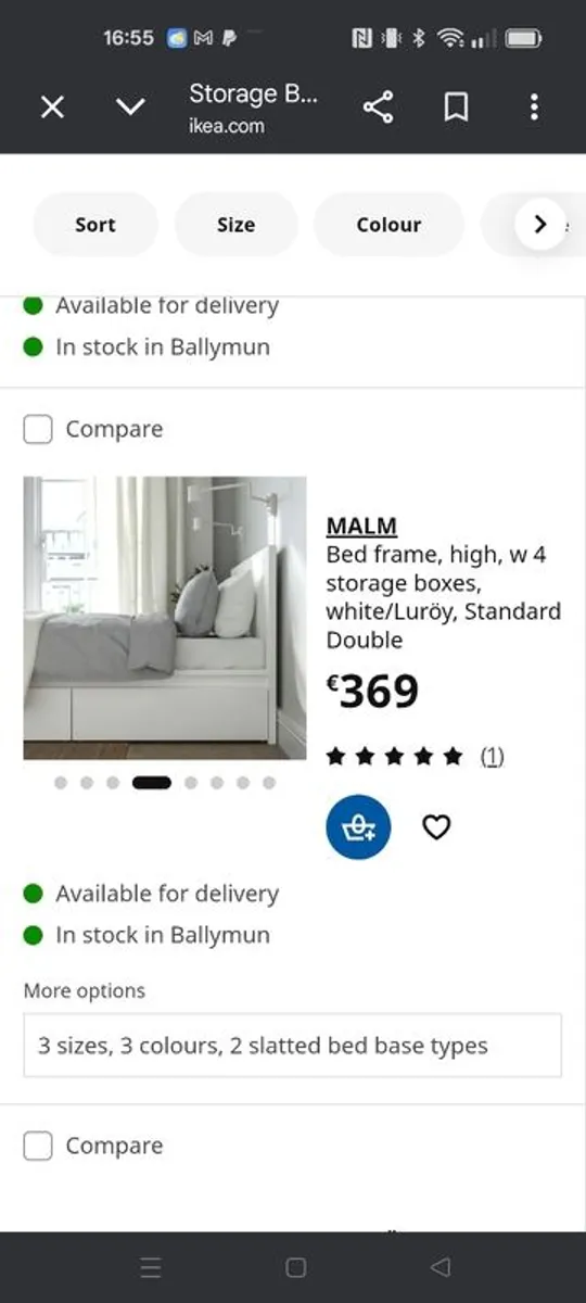 ikea double bed (grey) - Image 2