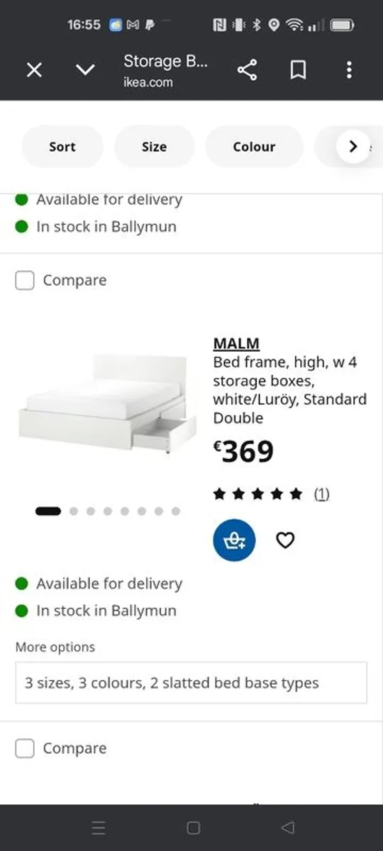 ikea double bed (grey) - Image 3