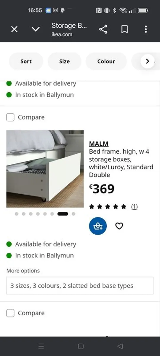 ikea double bed (grey) - Image 4