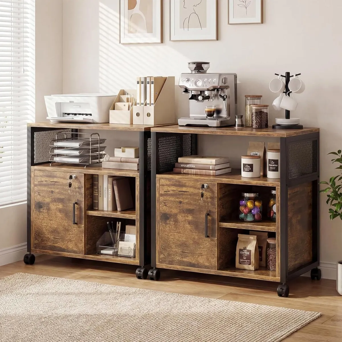 Rolling File Cabinet Lateral Filing on Wheels - Image 2