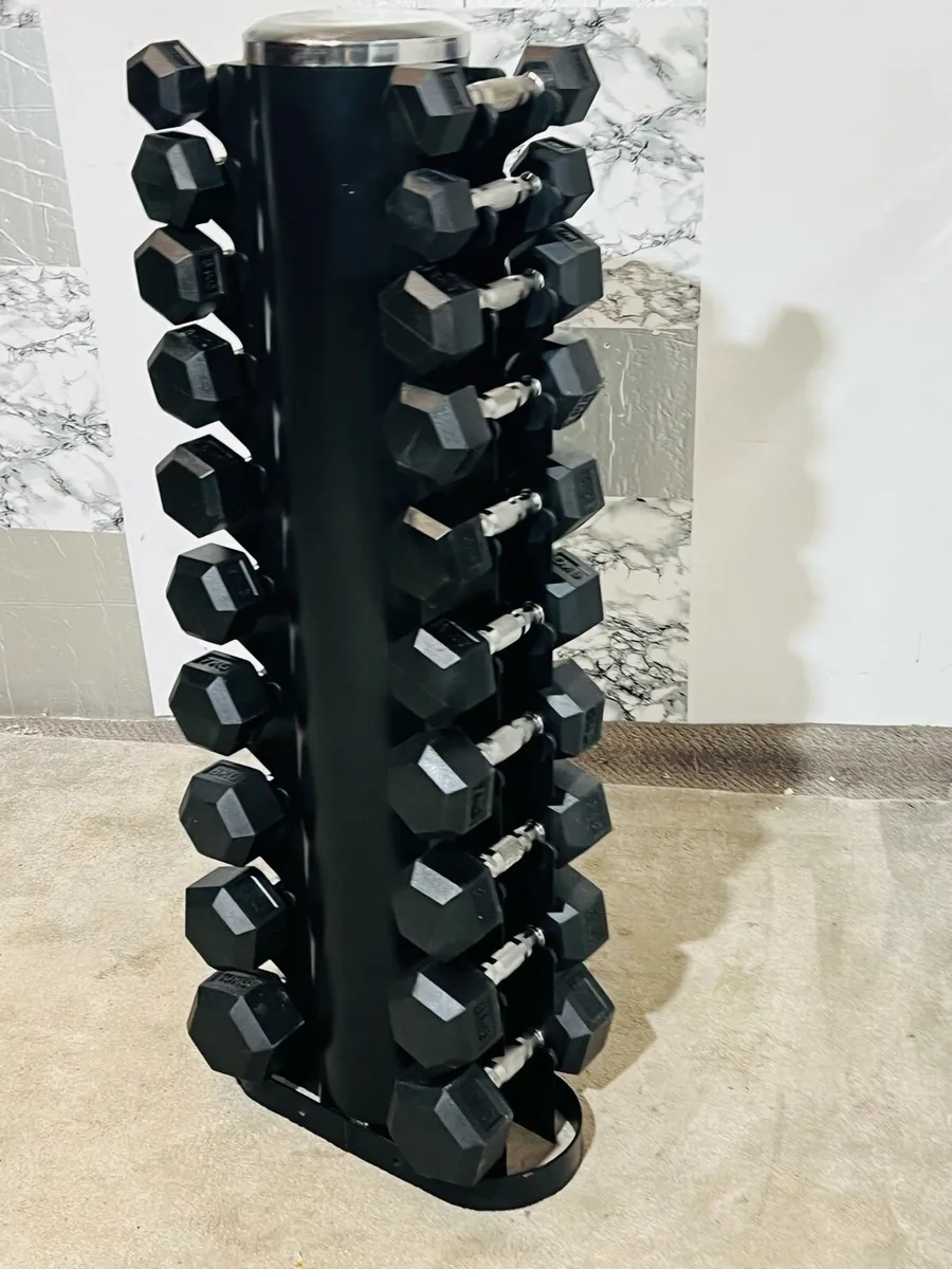 2KG- 10 KG HEX DUMBBELLS WITH STNAD - Image 4