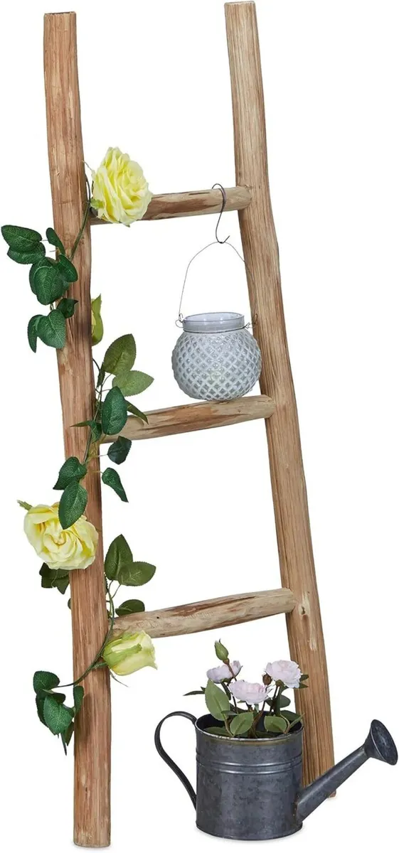 Decorative Ladder 90 cm Tall Garden Decor 3 Rungs - Image 1