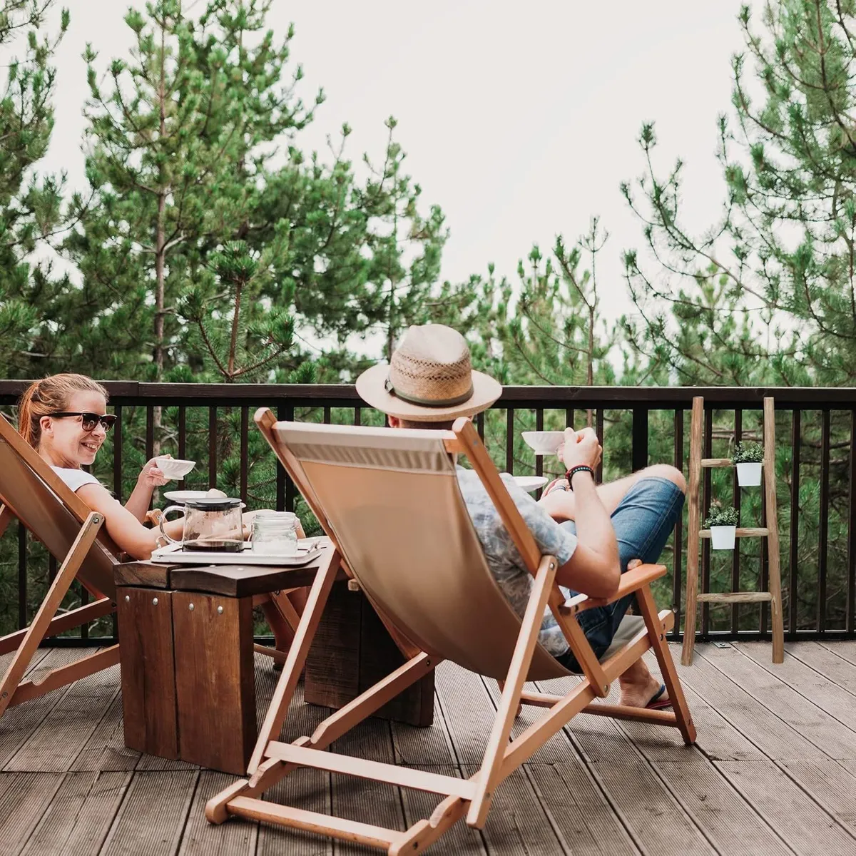 Decorative Ladder 90 cm Tall Garden Decor 3 Rungs - Image 4