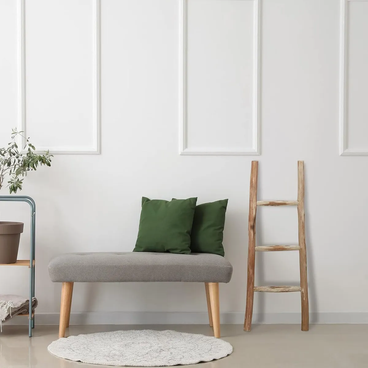 Decorative Ladder 90 cm Tall Garden Decor 3 Rungs - Image 2