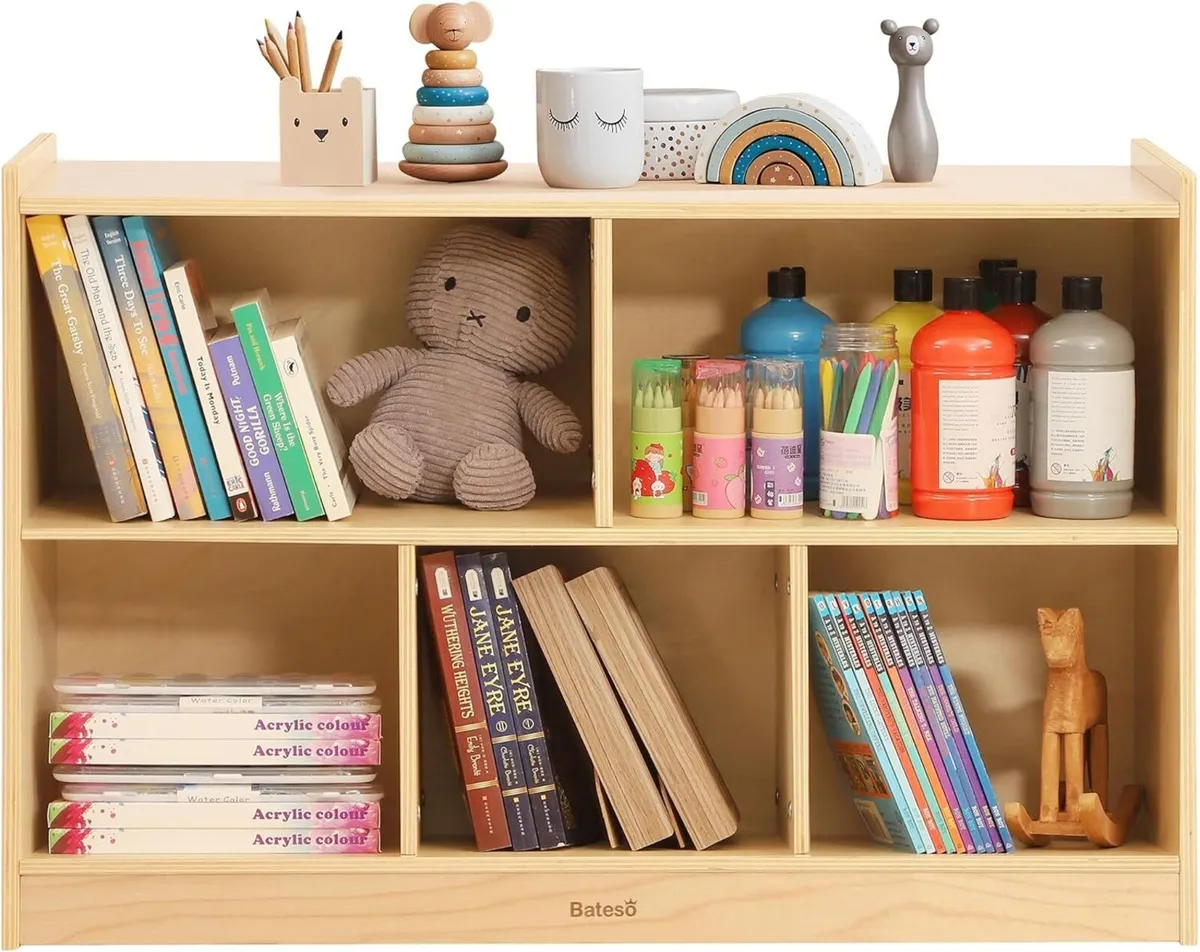 Toy Storage Organizer 2-Shelf Montessori Bookshelf - Image 1