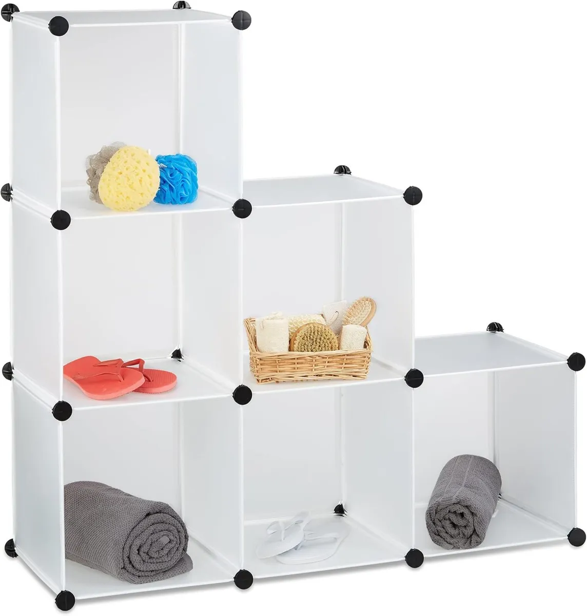 2x Storage Shelf Step Rack with 6 Compartments - Image 1