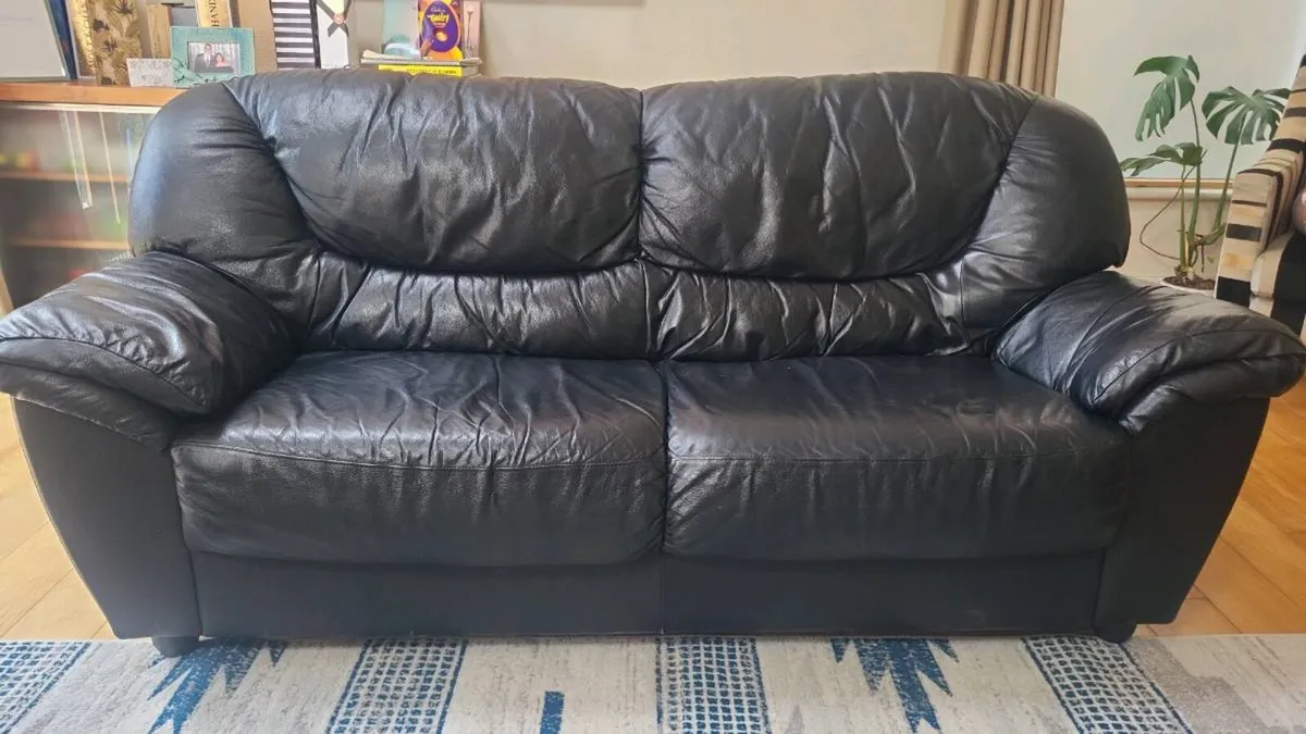 2 Black Couches  - 3 seater & 2 seater - Image 2