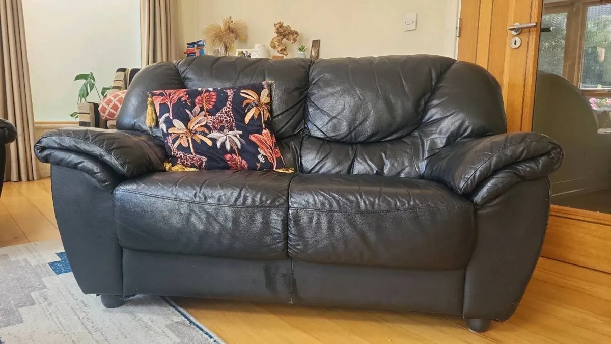2 Black Couches  - 3 seater & 2 seater - Image 1