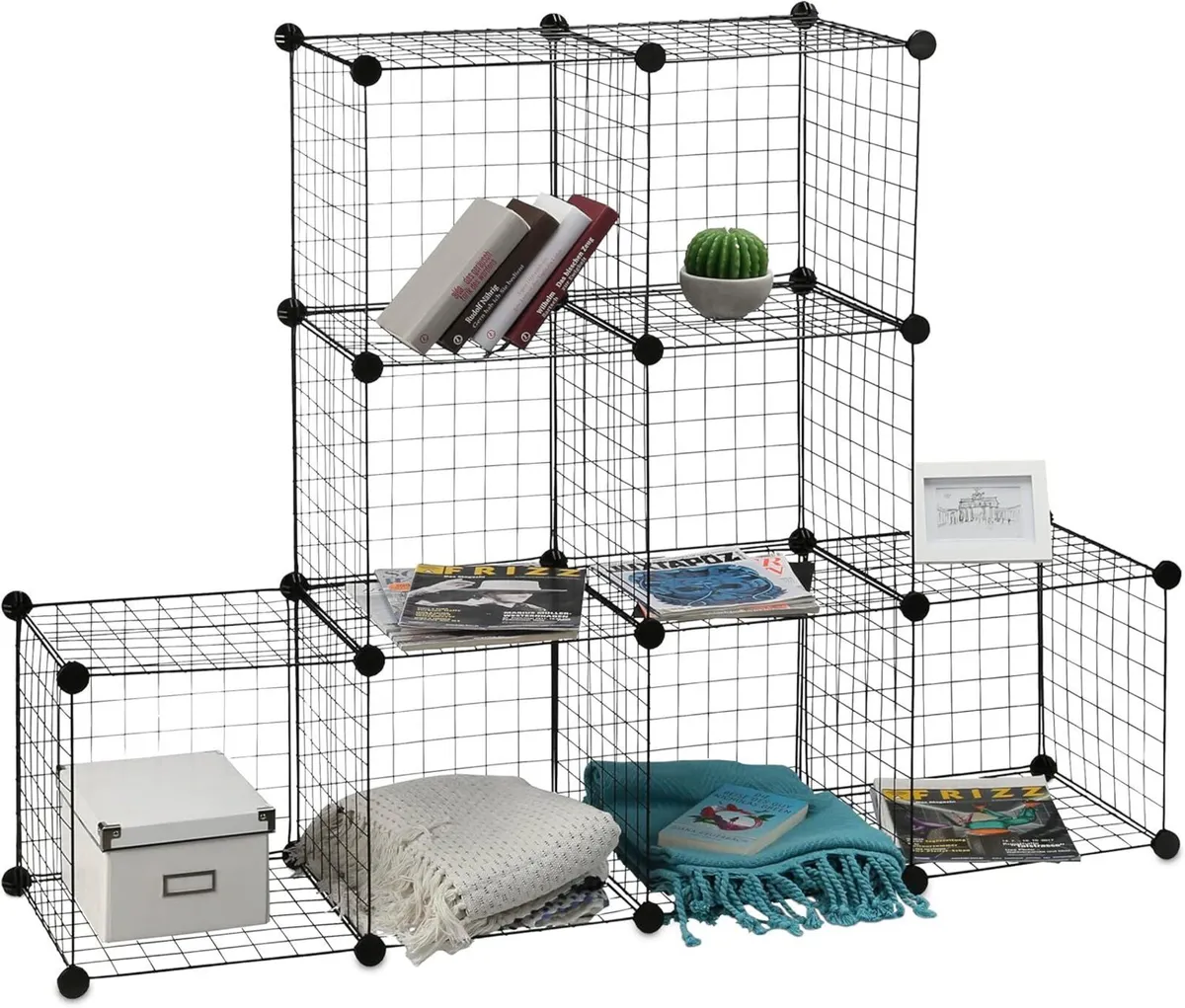 Modular Grid Shelf 9 Compartments DIY Shelving - Image 4