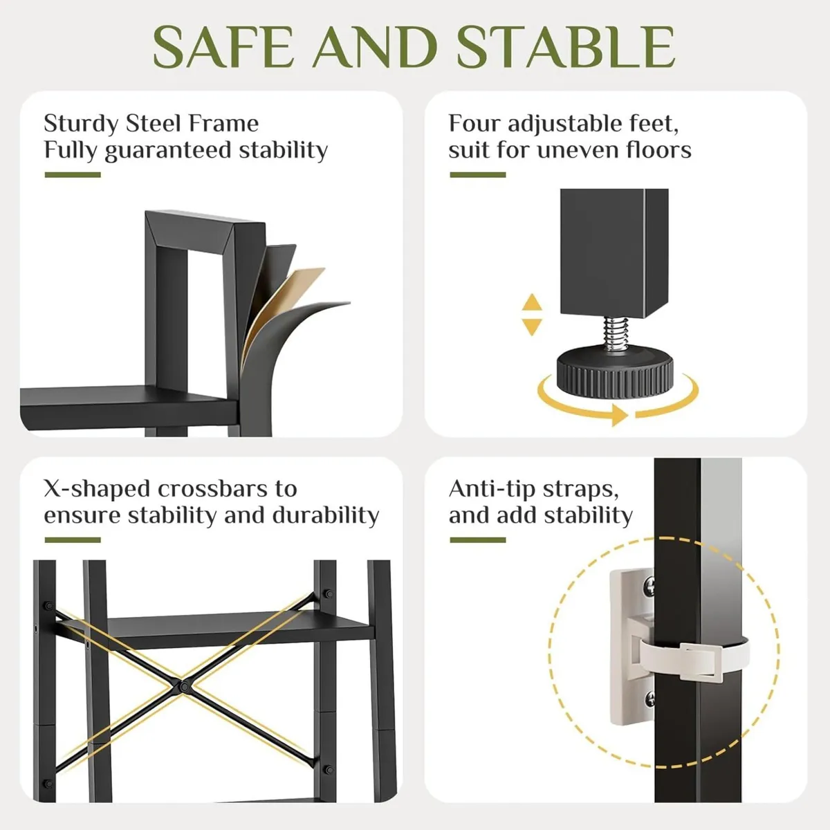 5 Tier Bookshelf with 2 Fabric Drawers Slim - Image 4