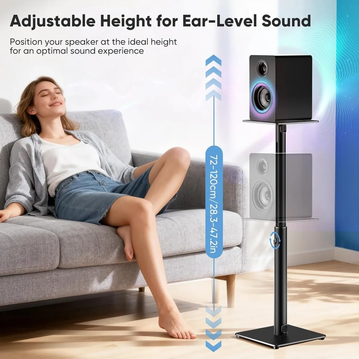 Hlieeosfcn Speaker Stands Height-Adjustable Up to - Image 4
