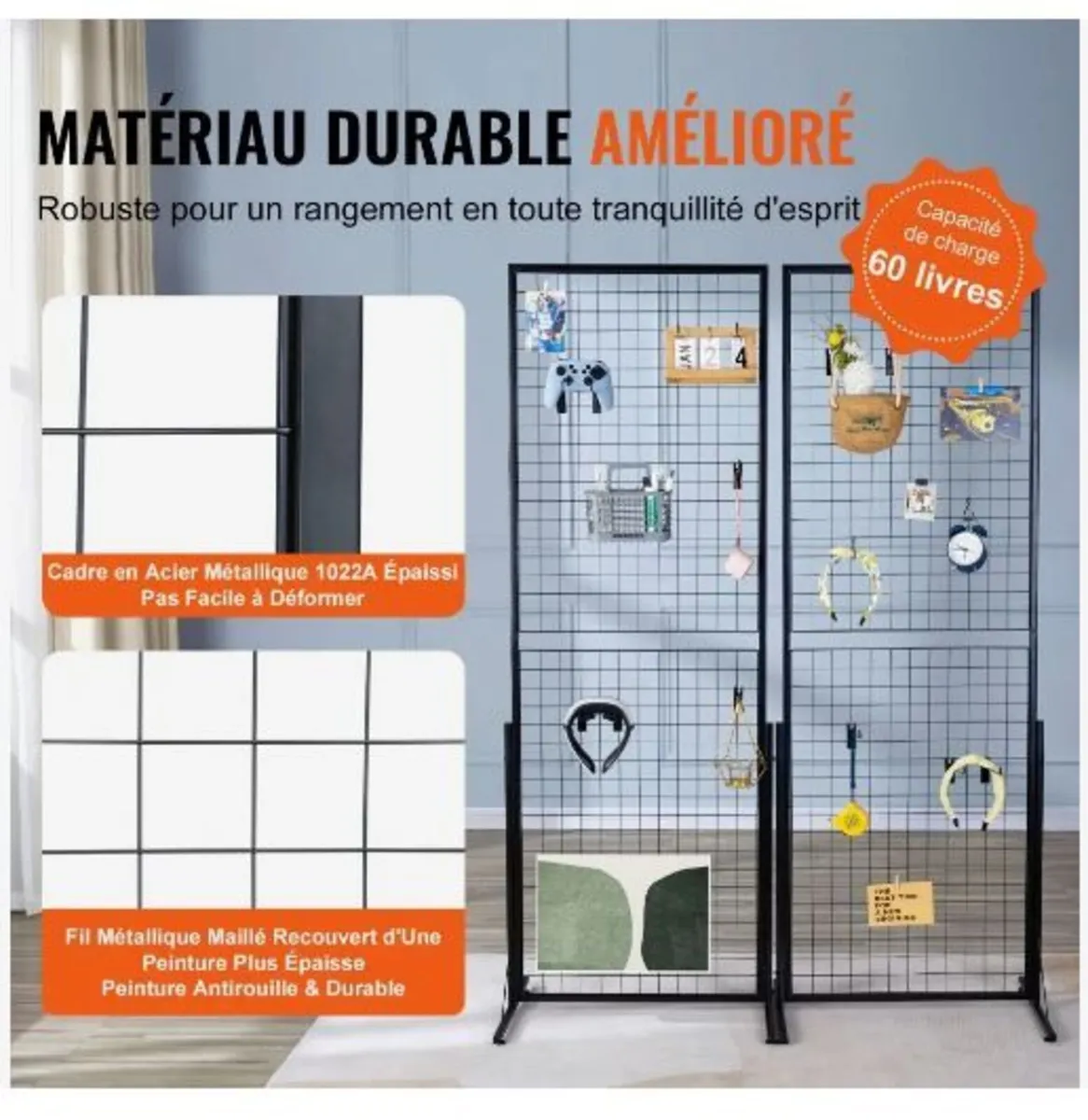 61 x170.7 cm Grid Wall Panels Tower, 2 Packs - Image 4