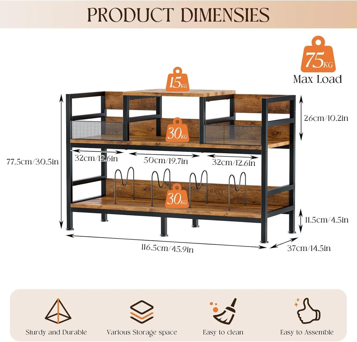 Record Player Stand Vinyl Storage Cabinet Up to - Image 3