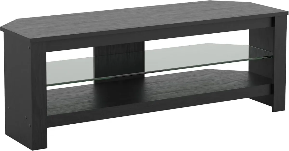 Black Corner TV Stand - Oak Effect unit for up to - Image 1