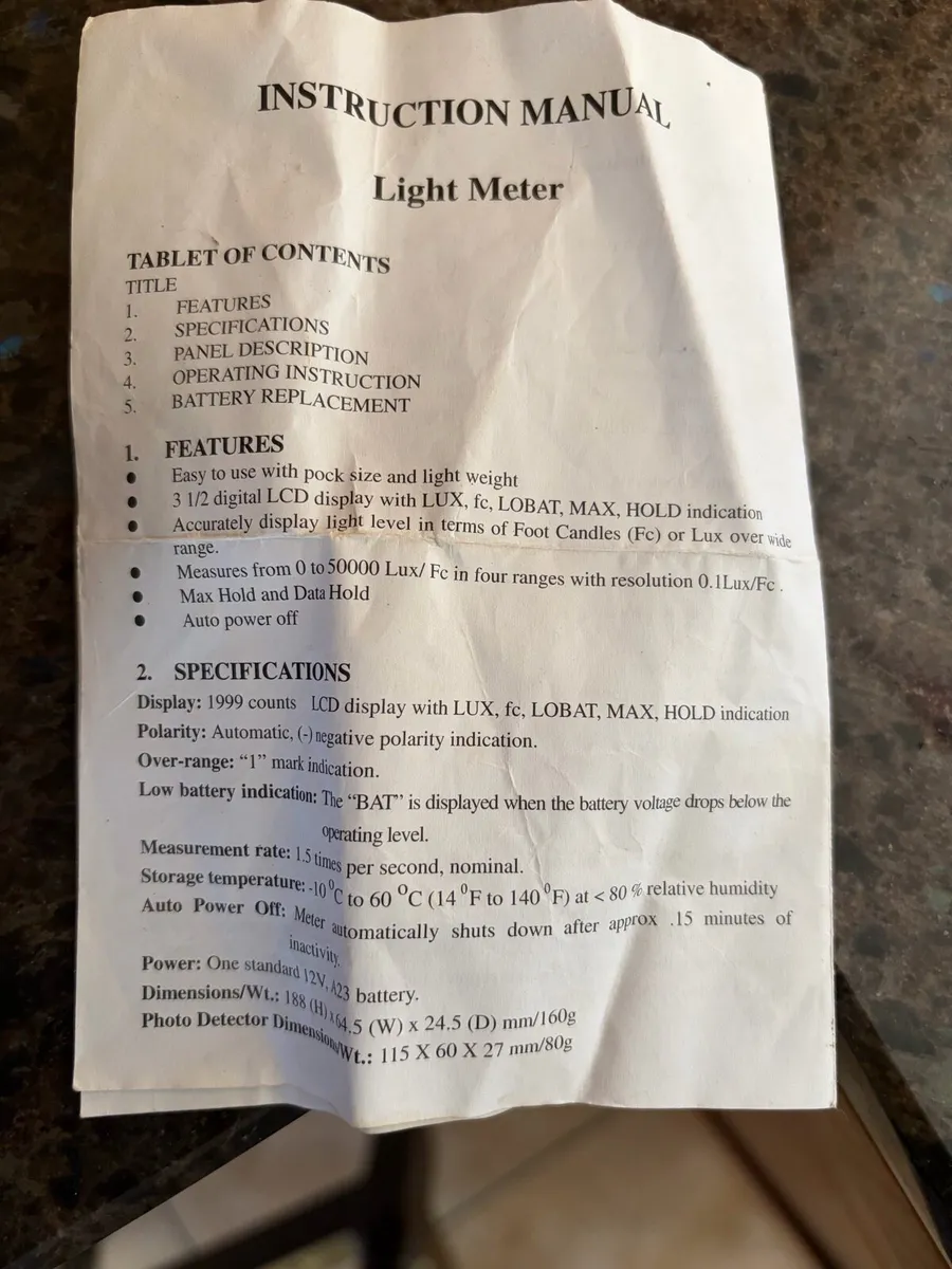 Slphatek Tek 1336 light meter - Image 3