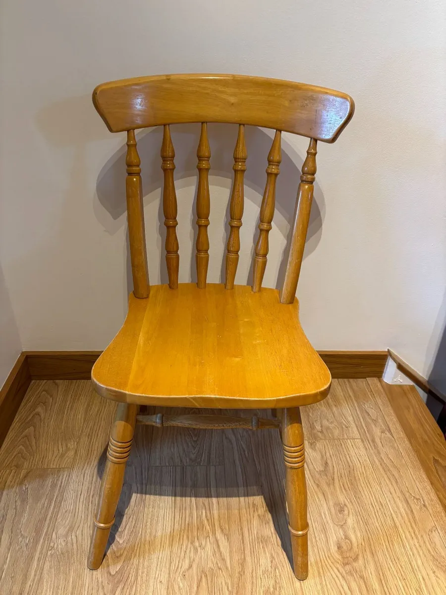 Set of 4 Solid Wooden Dining Chairs