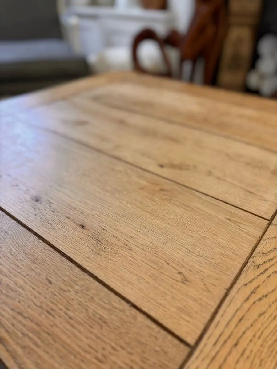 Super Heavy Solid European Oak Trestle Table (70cmx70cmx50cm) - Image 2