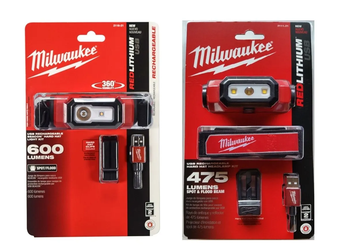 Milwaukee 600/475 Lumen Rechargeable Head Light - Image 1