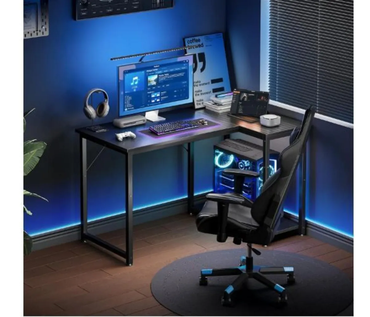 Gaming Table, 100 x 70 cm Corner Desk - Image 2