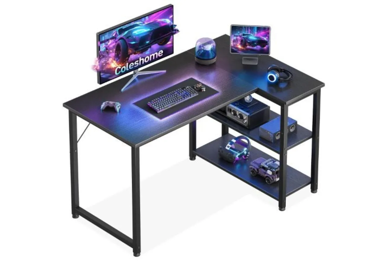 Gaming Table, 100 x 70 cm Corner Desk - Image 1