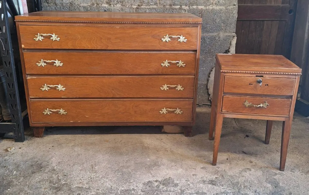 Vintage Chest of Drawers and Locker - Image 1