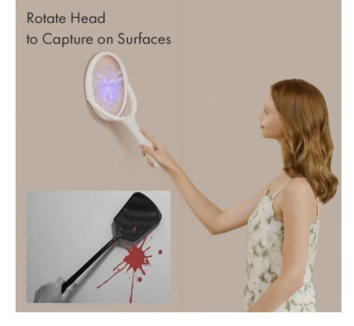 Man Rotating Head Rechargeable Electric Fly - Image 2