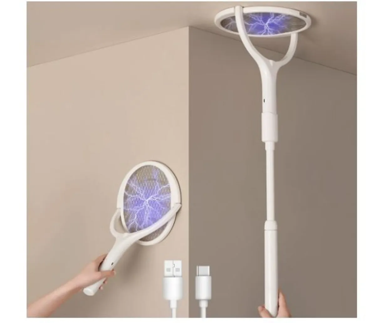 Man Rotating Head Rechargeable Electric Fly - Image 1