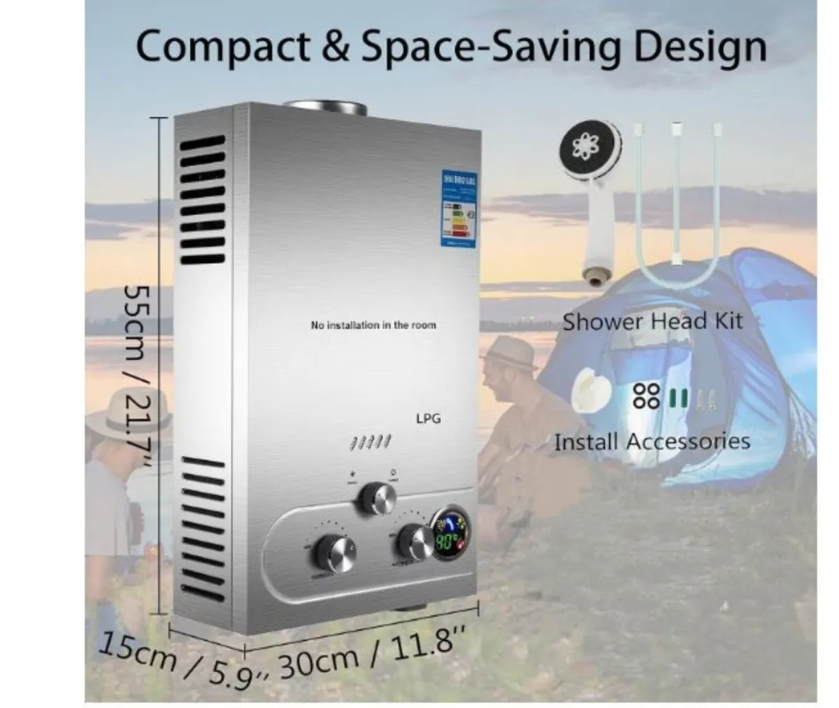 LPG Liquid Gas Instantaneous Water Heater 18L 36KW - Image 2